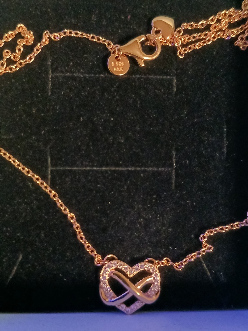 Pandora Rose Gold Heart Infinity Necklace with PavΓ© Accents